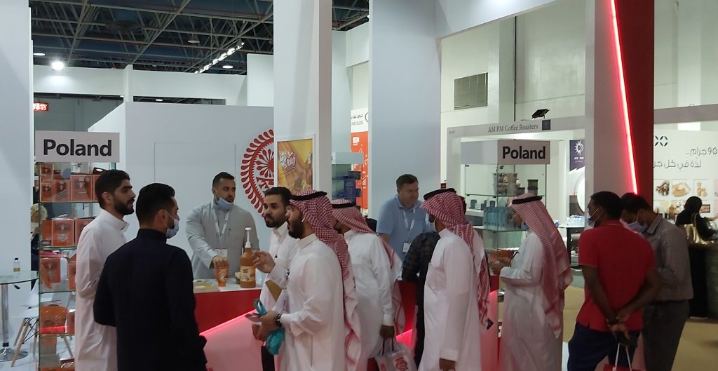 Polnischer Stand auf der Messe Foodex Saudi 2022 in Jeddah (Dschidda) im Königreich Saudi-Arabien