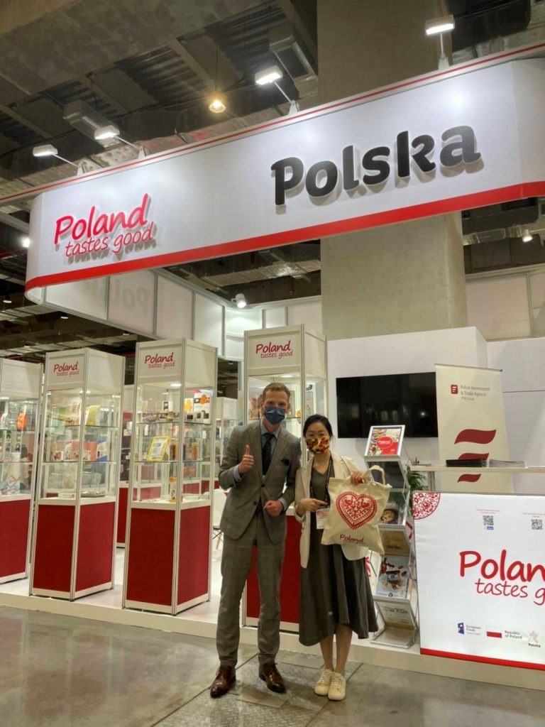 Polnischer Nationalstand auf der Messe Food Taipeh 2022 auf Taiwan