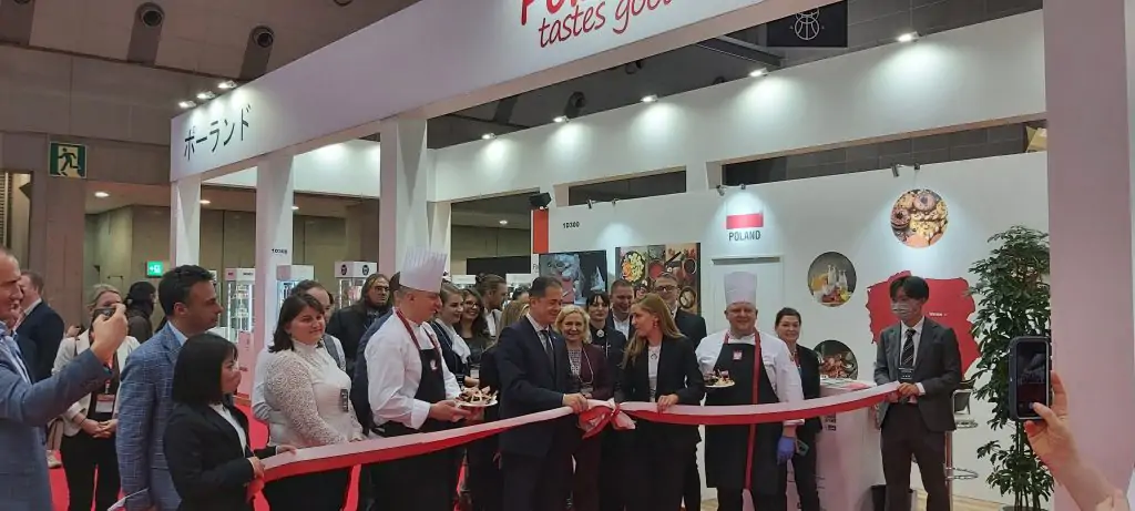 Stand nacional de Polonia en la feria Foodex Japan 2023