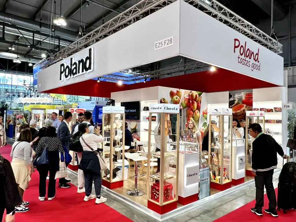 Puesto nacional de Polonia en la feria Tutto Food de Milán.