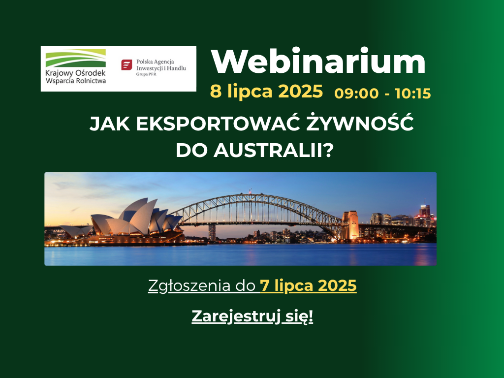 Webinarium „Jak eksportować żywność do Australii”